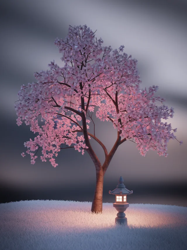 Ideogram’s Tranquil Cherry Blossom Snow Scene Renderings - v2a - Image 2