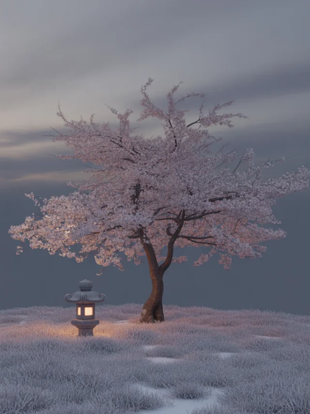 Ideogram’s Tranquil Cherry Blossom Snow Scene Renderings - v3.0 - Image 2