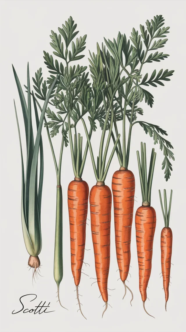 Ideogram: AI Carrot Botanical Illustration Comparison - v2.0 - Image 3