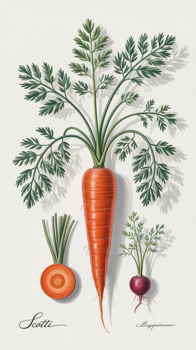 Ideogram: AI Carrot Botanical Illustration Comparison - v3.0 - Image 3