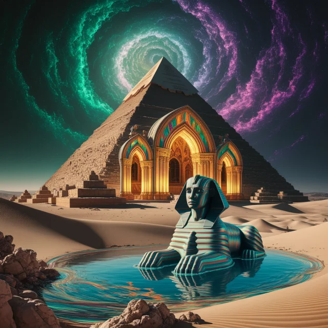 Ideogram Surreal Giza Pyramids Painting Comparison Review - v2a - Image 2