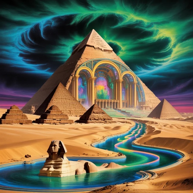 Ideogram Surreal Giza Pyramids Painting Comparison Review - v3.0 - Image 4