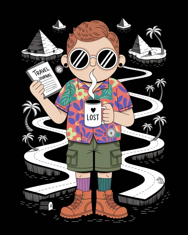 Quirky Animated Traveler Illustrations: Ideogram v2a-v3.0 - v2a - Image 3