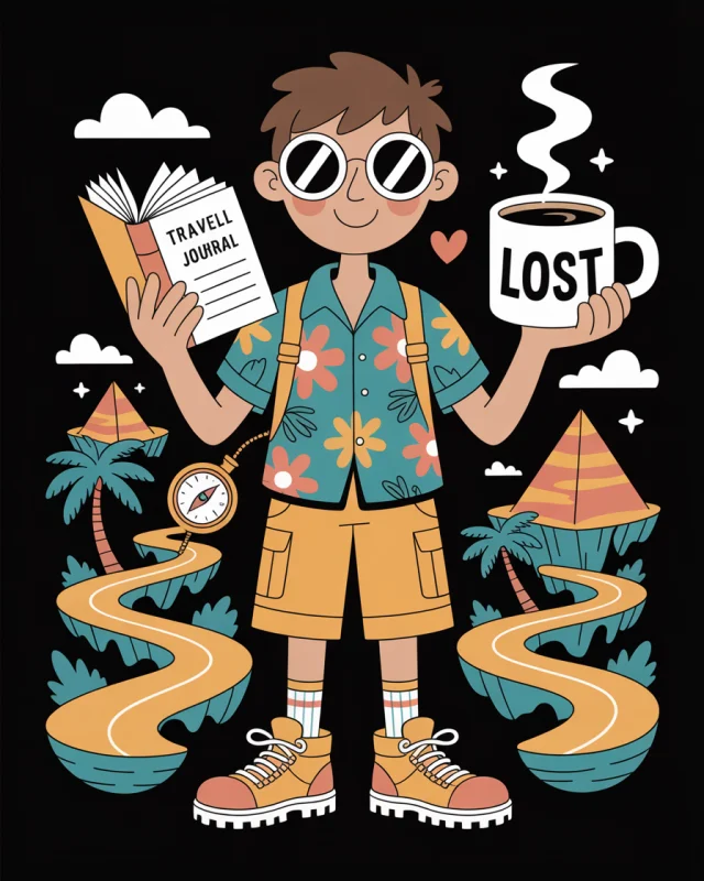 Quirky Animated Traveler Illustrations: Ideogram v2a-v3.0 - v3.0 - Image 3