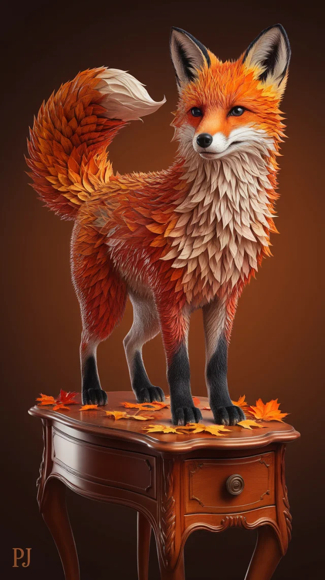 Ideogram: Autumn Leaf Fox Sculpture Art Comparison (V2a-V3) - v2.0 - Image 2