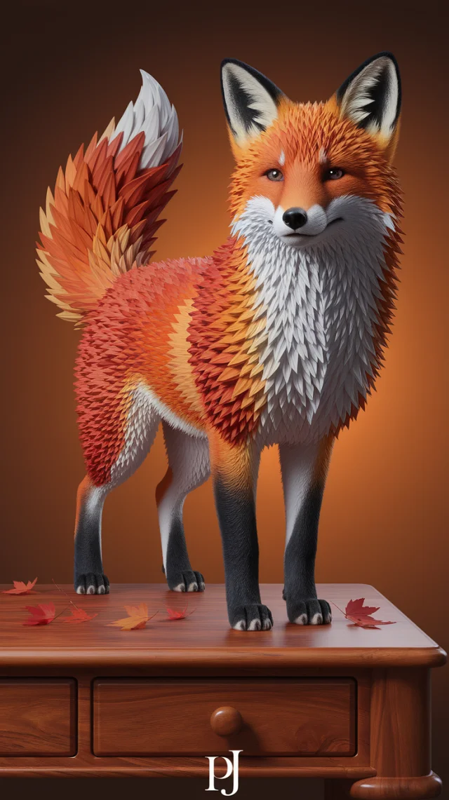 Ideogram: Autumn Leaf Fox Sculpture Art Comparison (V2a-V3) - v2a - Image 3