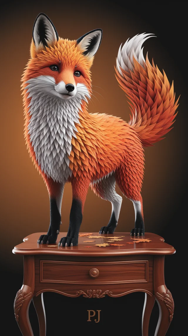 Ideogram: Autumn Leaf Fox Sculpture Art Comparison (V2a-V3) - v2a - Image 2