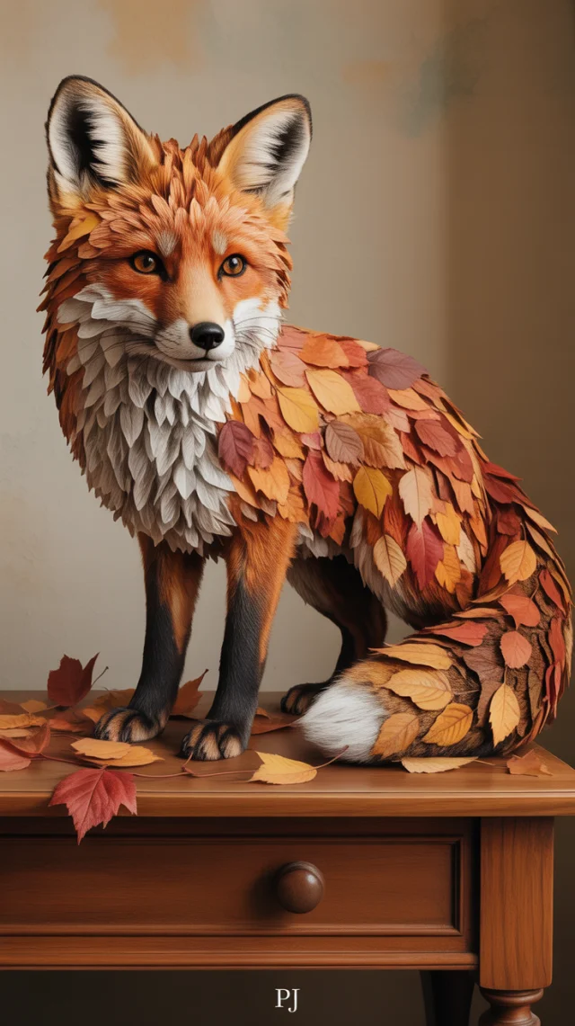 Ideogram: Autumn Leaf Fox Sculpture Art Comparison (V2a-V3) - v3.0 - Image 4