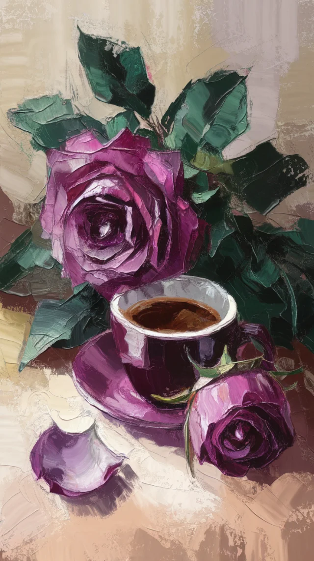 Ideogram: Impressionistic Rose & Espresso AI Art Compared - v2.0 - Image 2