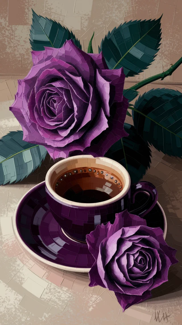 Ideogram: Impressionistic Rose & Espresso AI Art Compared - v2a - Image 2
