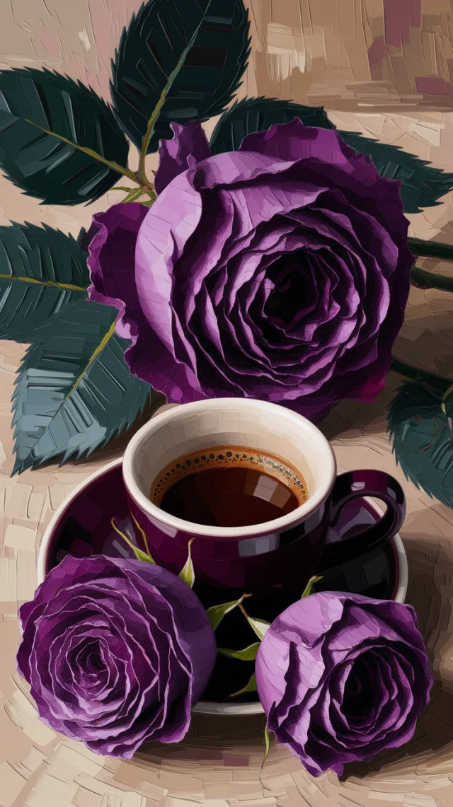 Ideogram: Impressionistic Rose & Espresso AI Art Compared - v2a - Image 1