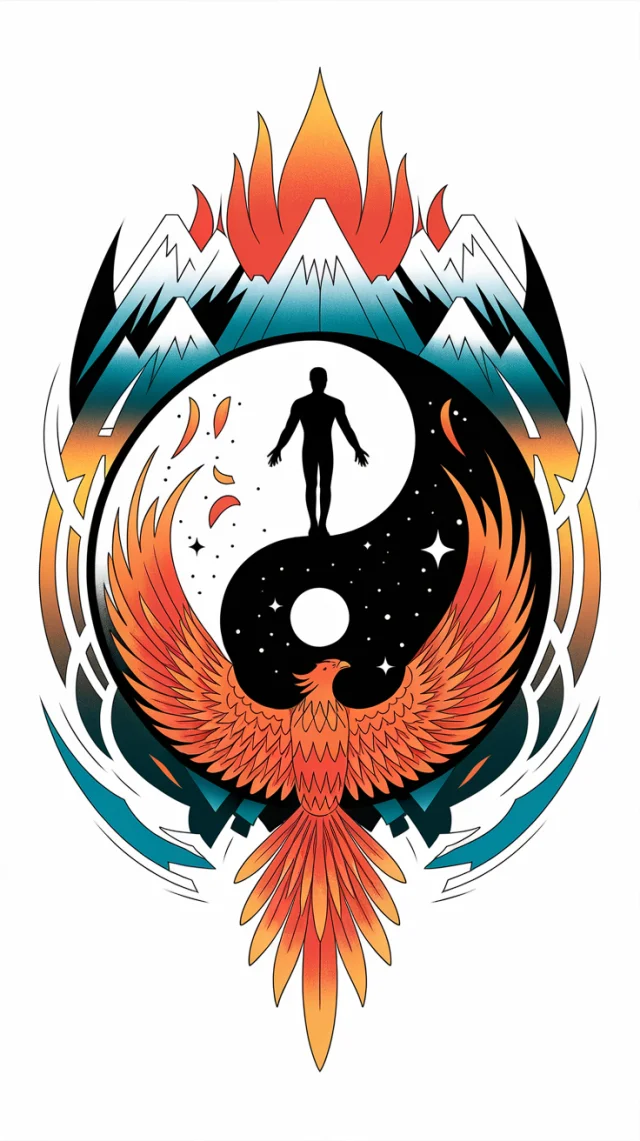 Ideogram: Yin Yang Phoenix Tattoo Design Generations - v2.0 - Image 3