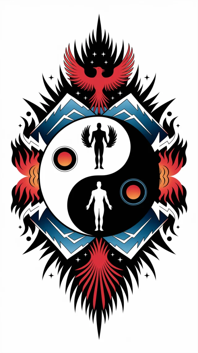 Ideogram: Yin Yang Phoenix Tattoo Design Generations - v2a - Image 3