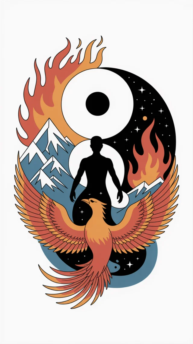 Ideogram: Yin Yang Phoenix Tattoo Design Generations - v3.0 - Image 4