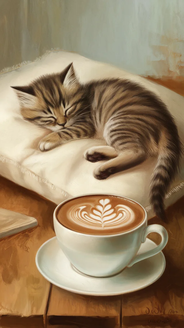 Cozy Kitten Latte Art: Ideogram AI Versions Compared - v2.0 - Image 2