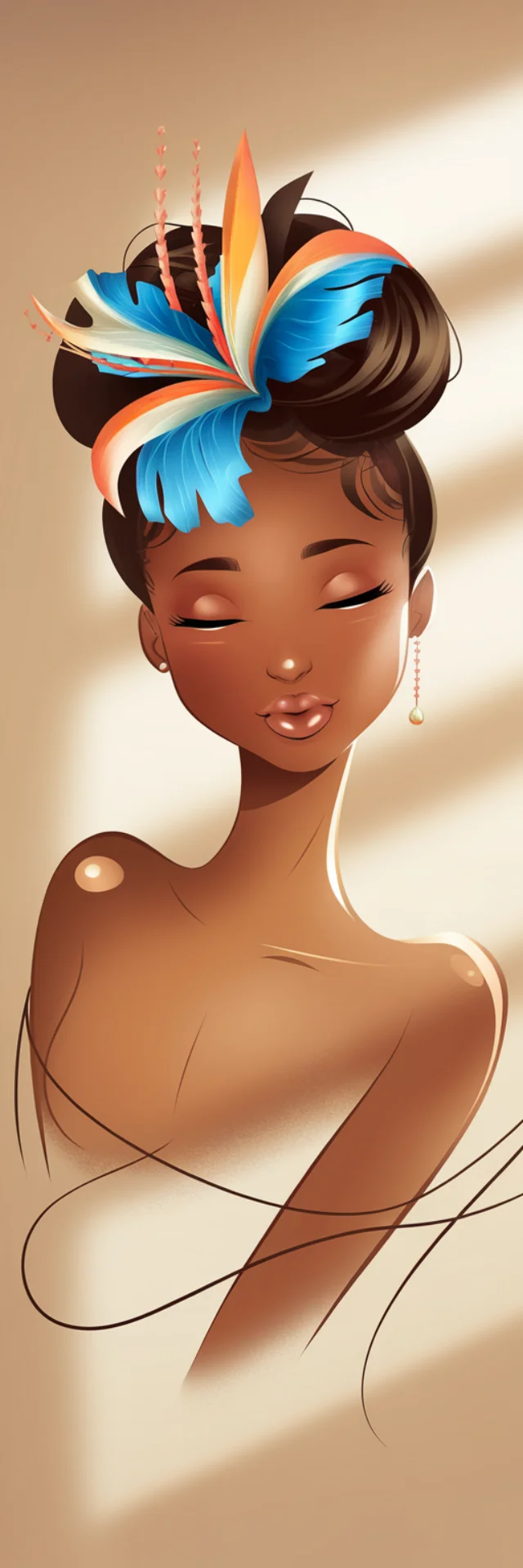 Ideogram: Serene Black Woman Digital Art Comparison (v2a-v3) - v2.0 - Image 1