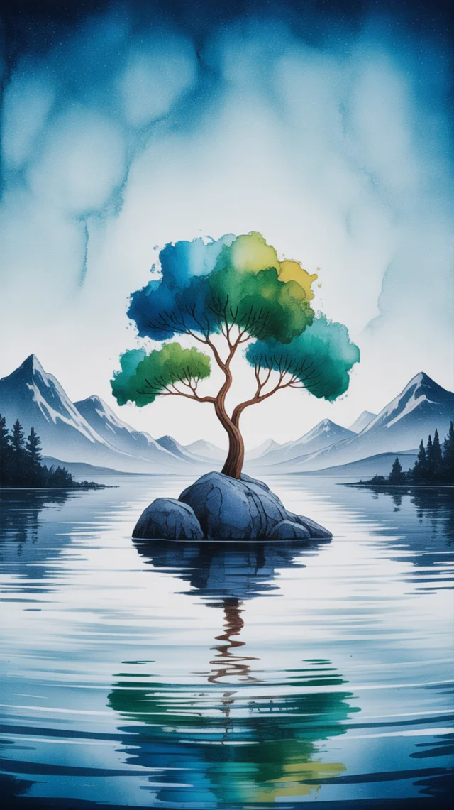 Creating Minimalist Alcohol Ink Tree Art with Ideogram - v3.0 - Image 2