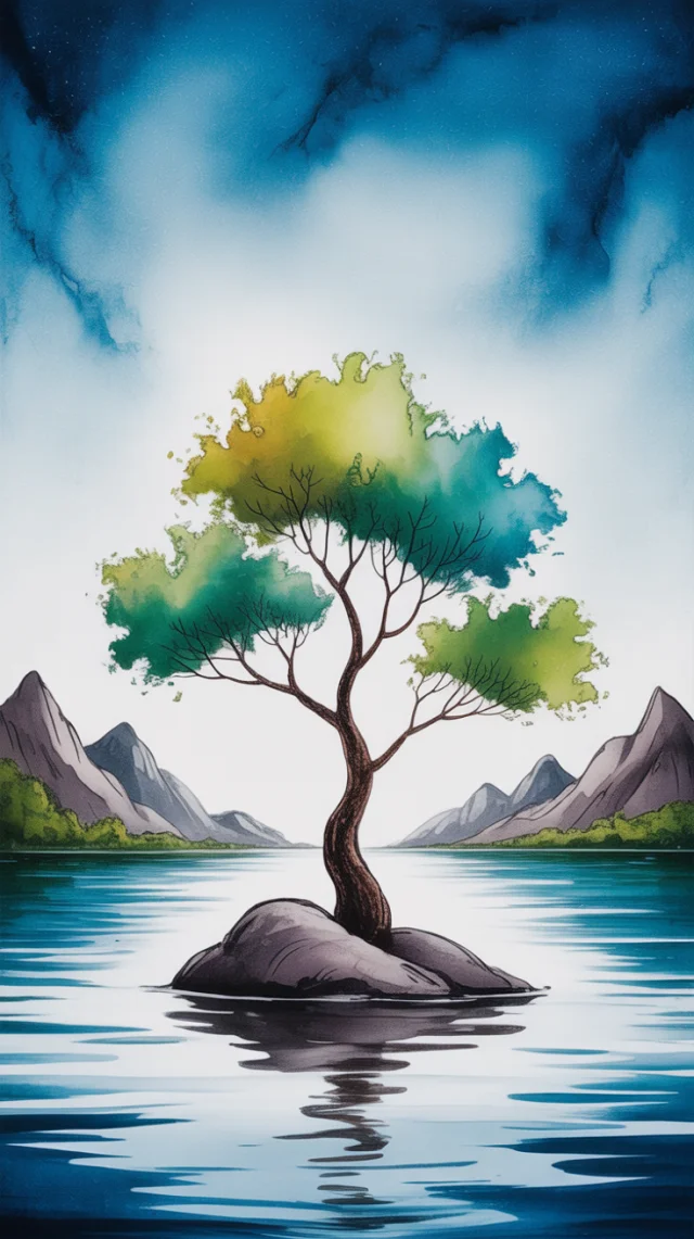 Creating Minimalist Alcohol Ink Tree Art with Ideogram - v3.0 - Image 4