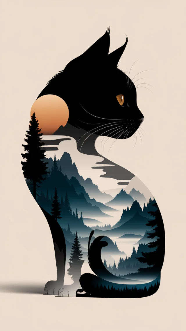 Ideogram: Best Cat Silhouette Landscape Art Generation - v2.0 - Image 4