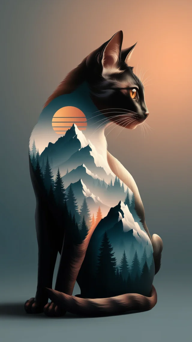 Ideogram: Best Cat Silhouette Landscape Art Generation - v2.0 - Image 1
