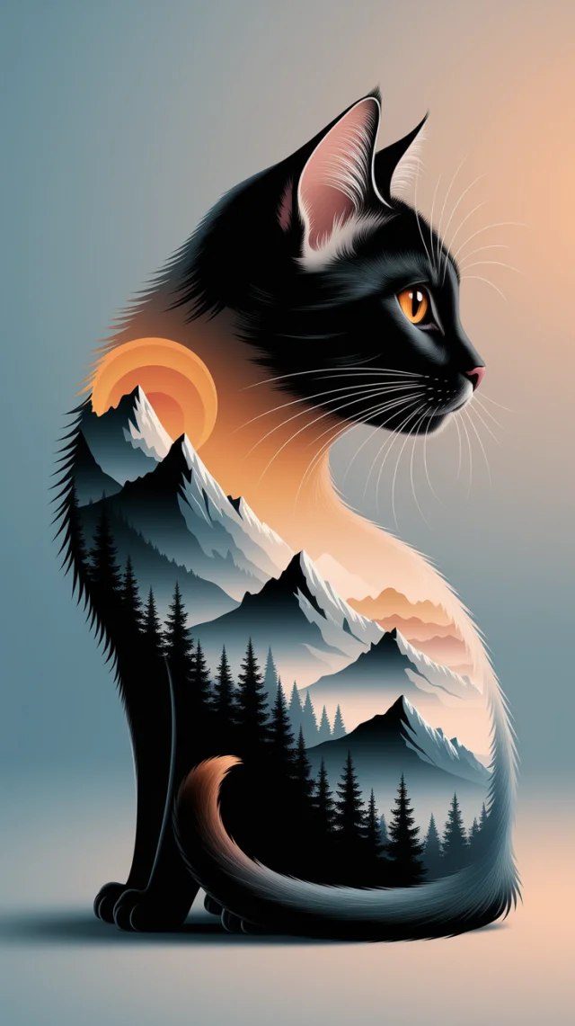 Ideogram: Best Cat Silhouette Landscape Art Generation - v2a - Image 2