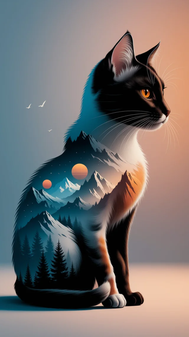 Ideogram: Best Cat Silhouette Landscape Art Generation - v2a - Image 1