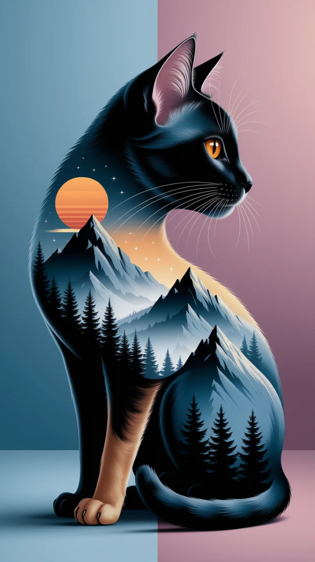 Ideogram: Best Cat Silhouette Landscape Art Generation - v2a - Image 3