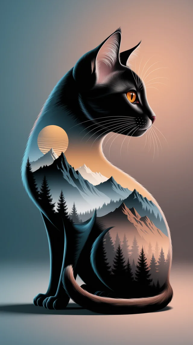 Ideogram: Best Cat Silhouette Landscape Art Generation - v2a - Image 4