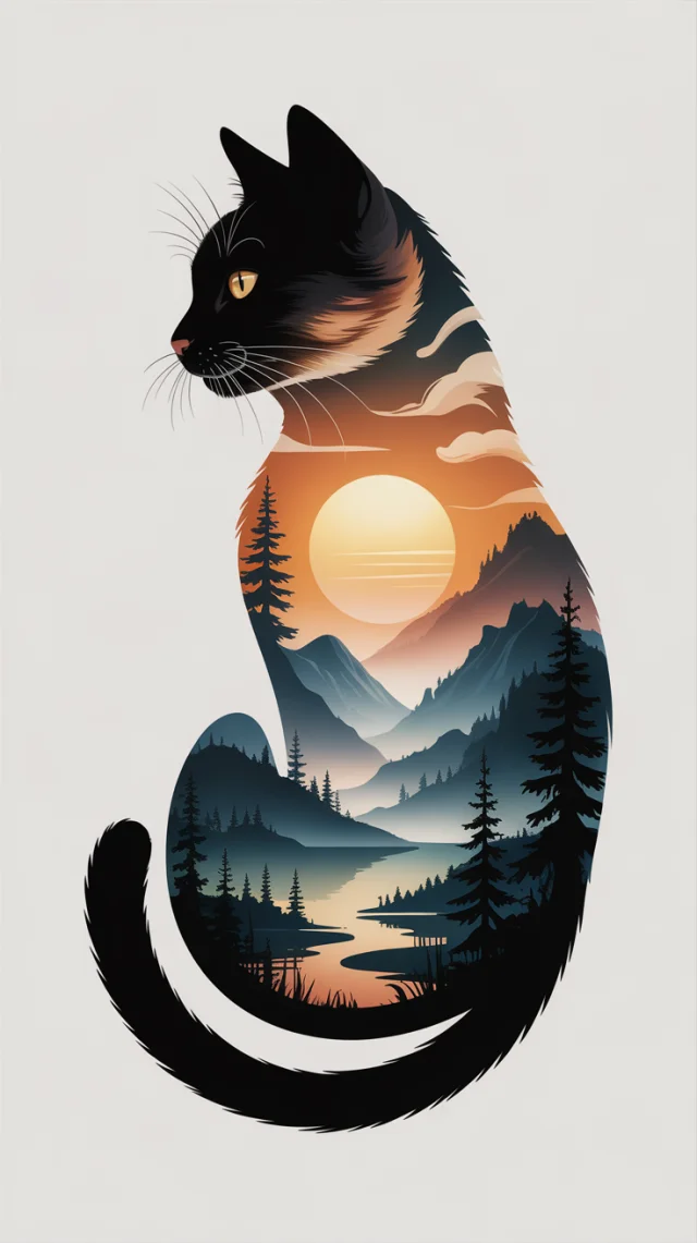 Ideogram: Best Cat Silhouette Landscape Art Generation - v3.0 - Image 4
