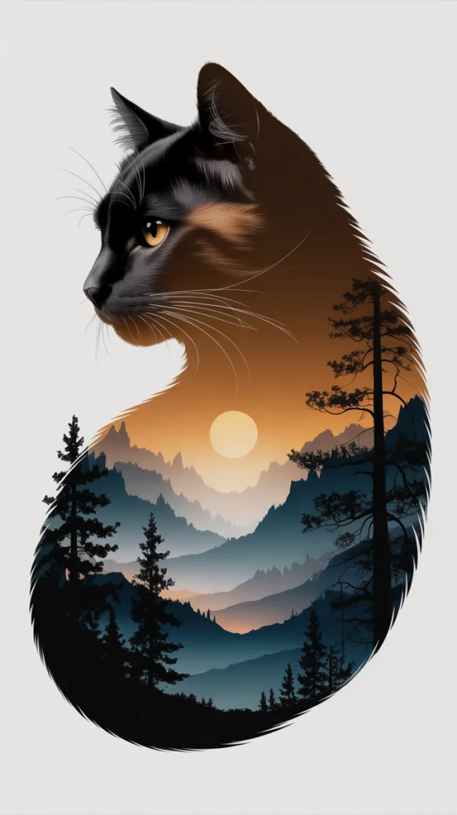 Ideogram: Best Cat Silhouette Landscape Art Generation - v3.0 - Image 2