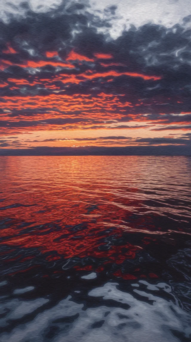 AI Sunset Sea: Realistic Watercolor Ideogram Test - v2a - Image 1