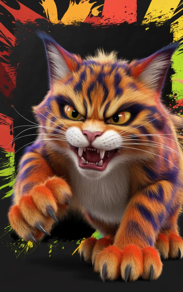 Ideogram: Vibrant Dark Fantasy Cat 3D Render Comparison - v2.0 - Image 1