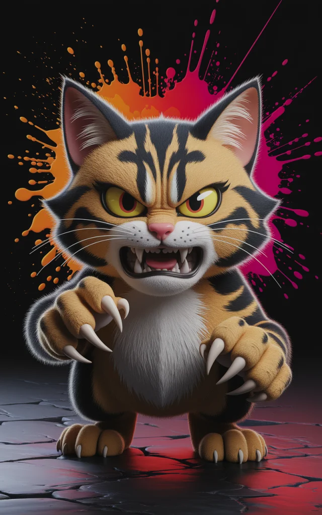 Ideogram: Vibrant Dark Fantasy Cat 3D Render Comparison - v2a - Image 3