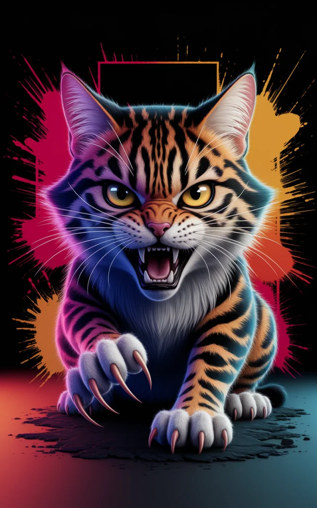 Ideogram: Vibrant Dark Fantasy Cat 3D Render Comparison - v2a - Image 1