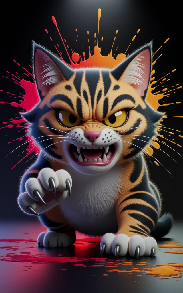 Ideogram: Vibrant Dark Fantasy Cat 3D Render Comparison - v2a - Image 4
