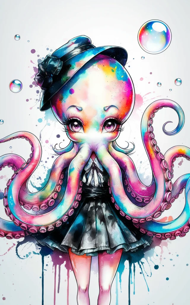 Ideogram: Creating Fashionable Anime Octopus Illustrations - v2.0 - Image 2