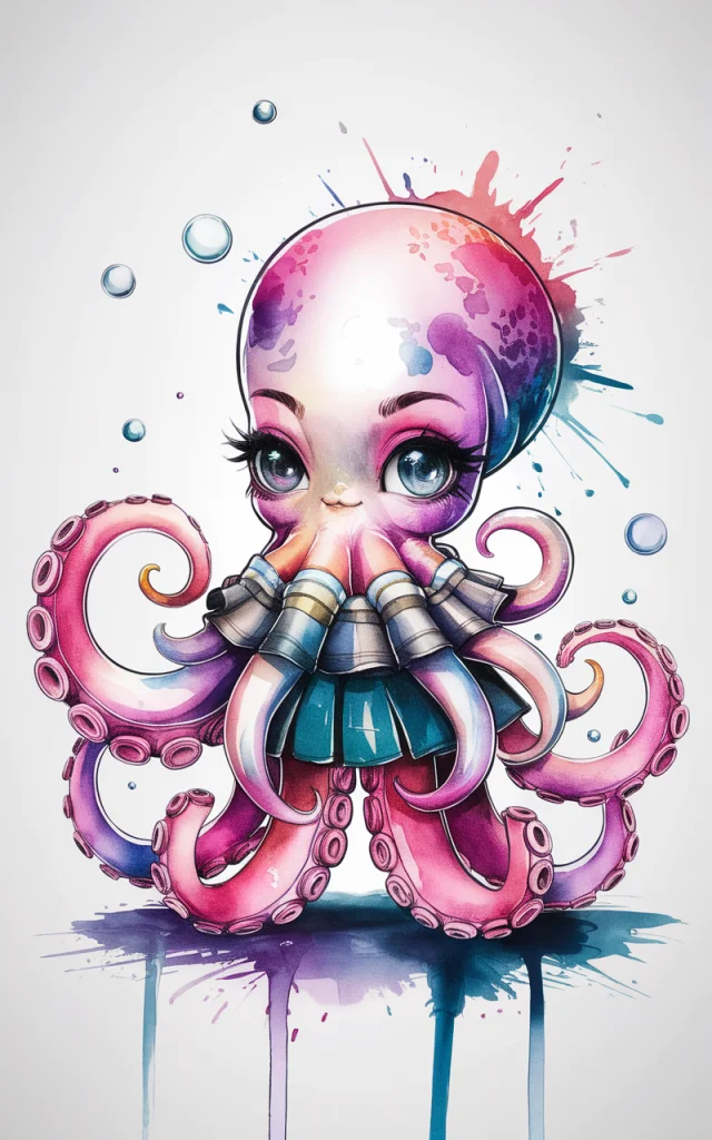 Ideogram: Creating Fashionable Anime Octopus Illustrations - v2.0 - Image 3