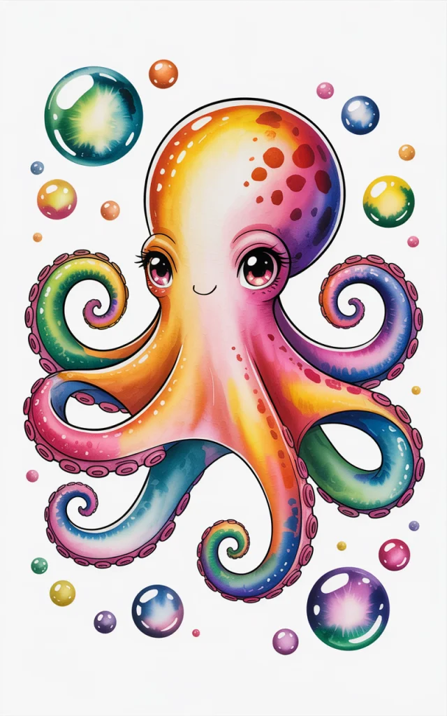 Ideogram: Creating Fashionable Anime Octopus Illustrations - v3.0 - Image 3