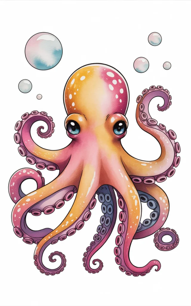 Ideogram: Creating Fashionable Anime Octopus Illustrations - v3.0 - Image 1
