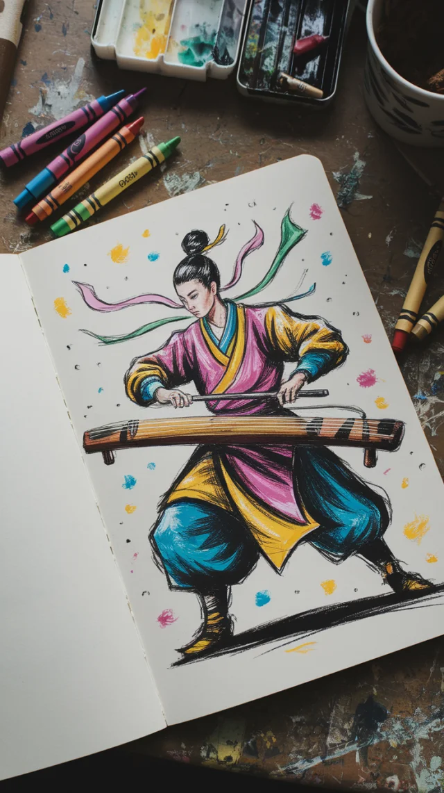 XianXia Warrior Crayon Art: Ideogram v2a, v2, v3 Review - v2a - Image 1