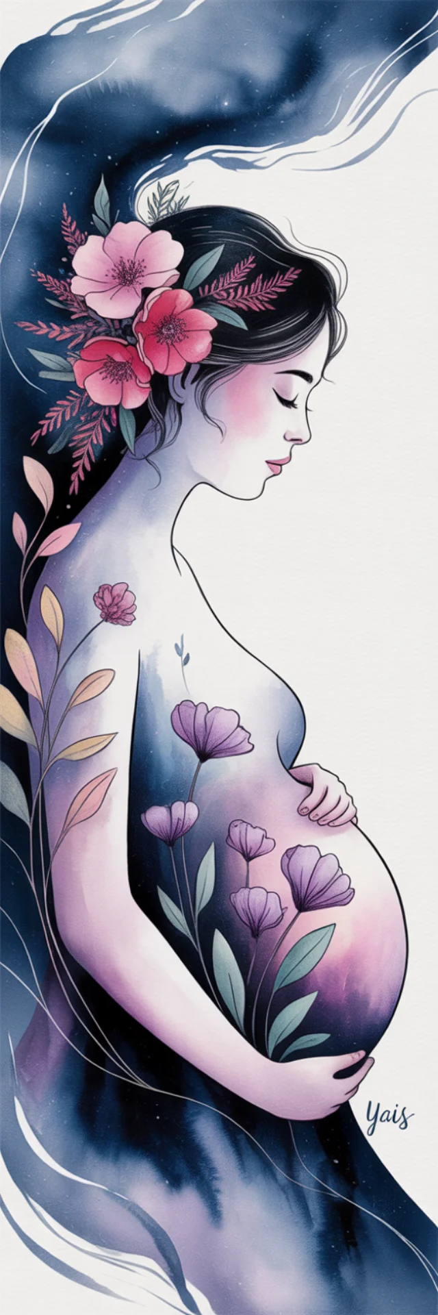 AI Watercolor Pregnancy Art: Ideogram v2a, v2 & v3 Compared - v3.0 - Image 2