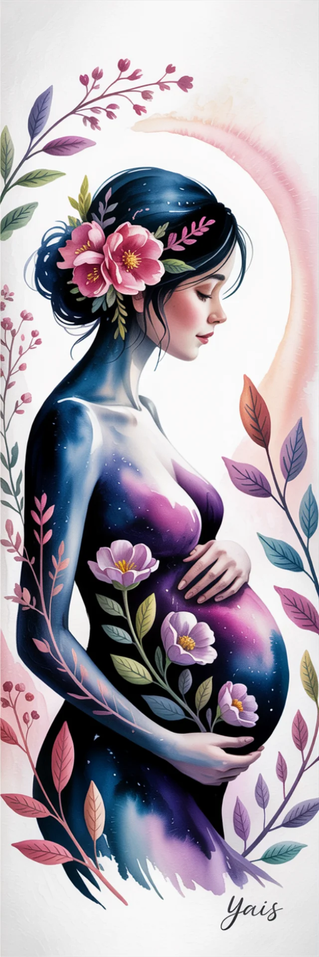 AI Watercolor Pregnancy Art: Ideogram v2a, v2 & v3 Compared - v3.0 - Image 4