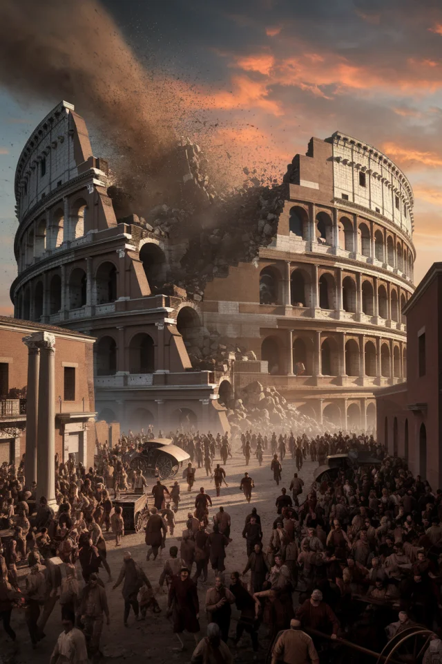 Dramatic Colosseum Collapse AI Art: Ideogram Versions Compared - v2a - Image 1