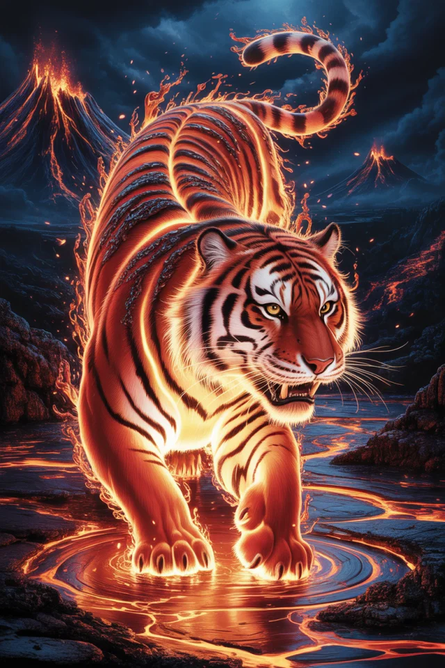 Ideogram: Best AI for Magical Lava Tiger Art? - v3.0 - Image 1