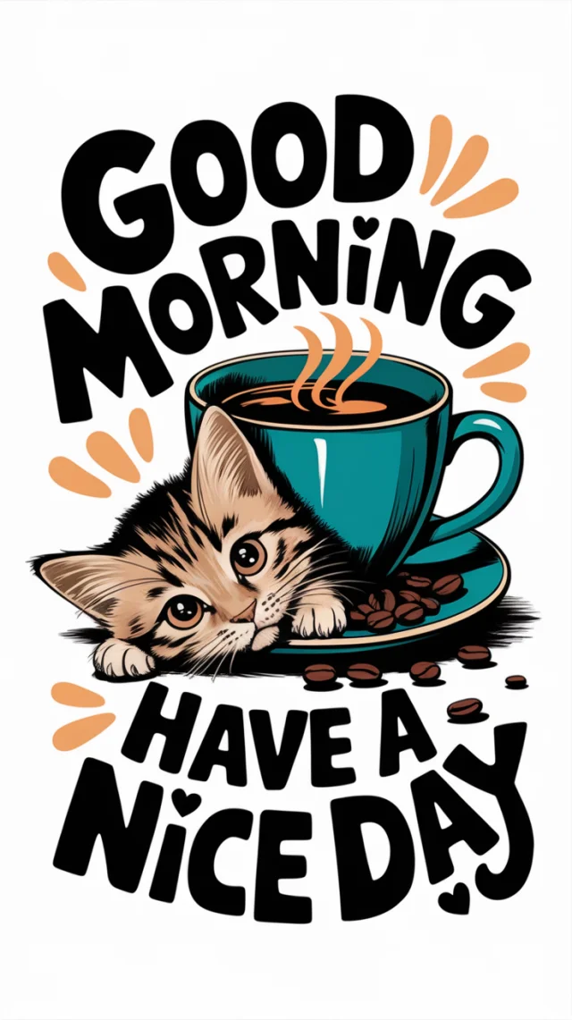 Cartoon Kitten Greeting: Ideogram v2a, v2.0, v3.0 Compared - v2.0 - Image 4