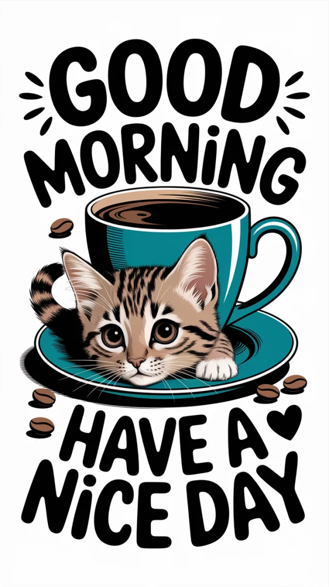 Cartoon Kitten Greeting: Ideogram v2a, v2.0, v3.0 Compared - v2a - Image 3