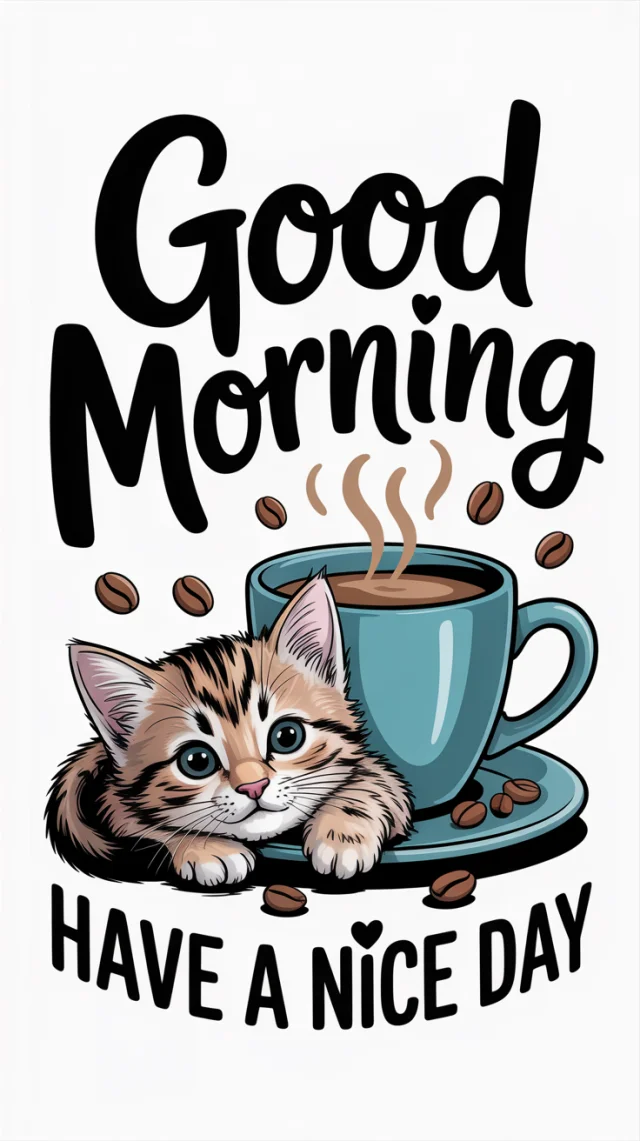 Cartoon Kitten Greeting: Ideogram v2a, v2.0, v3.0 Compared - v3.0 - Image 4