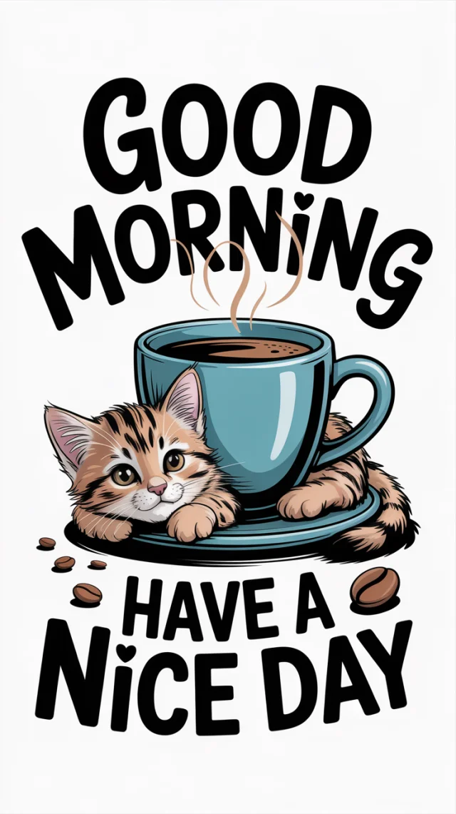 Cartoon Kitten Greeting: Ideogram v2a, v2.0, v3.0 Compared - v3.0 - Image 3