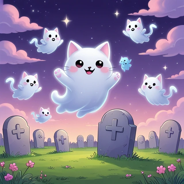 Leonardo AI: Whimsical Pet Ghost Illustrations Compared - Leonardo Phoenix 1.0 - Image 3