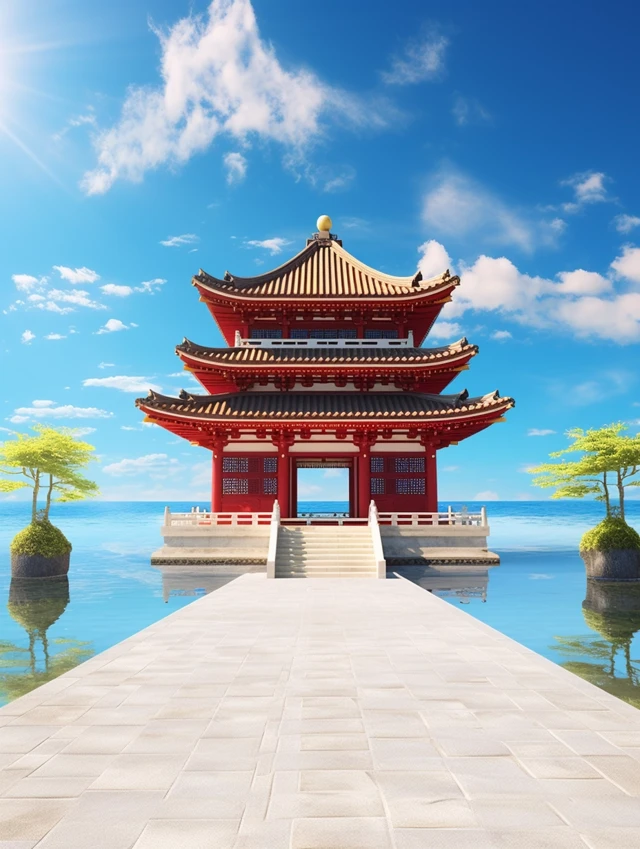 MJ v5.2-v7: East Asian Temple Poster Design Showdown - v5.2 - Image 2